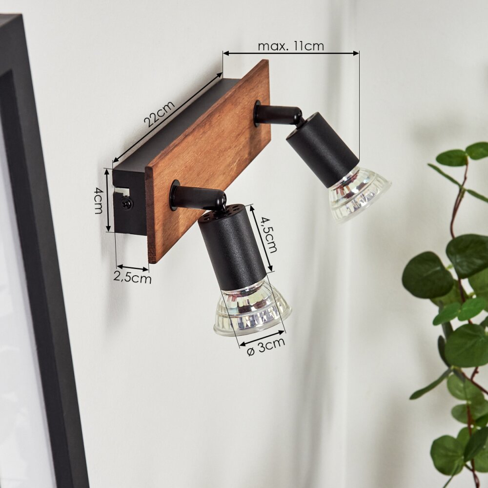 Castillo Wall Light Ecru, black, 2-light sources