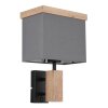 Globo OSSI Wall Light Wood like finish, black, 1-light source