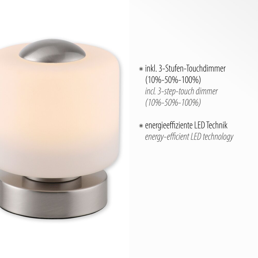 Paul Neuhaus BOTA Table lamp LED brushed steel, 1-light source