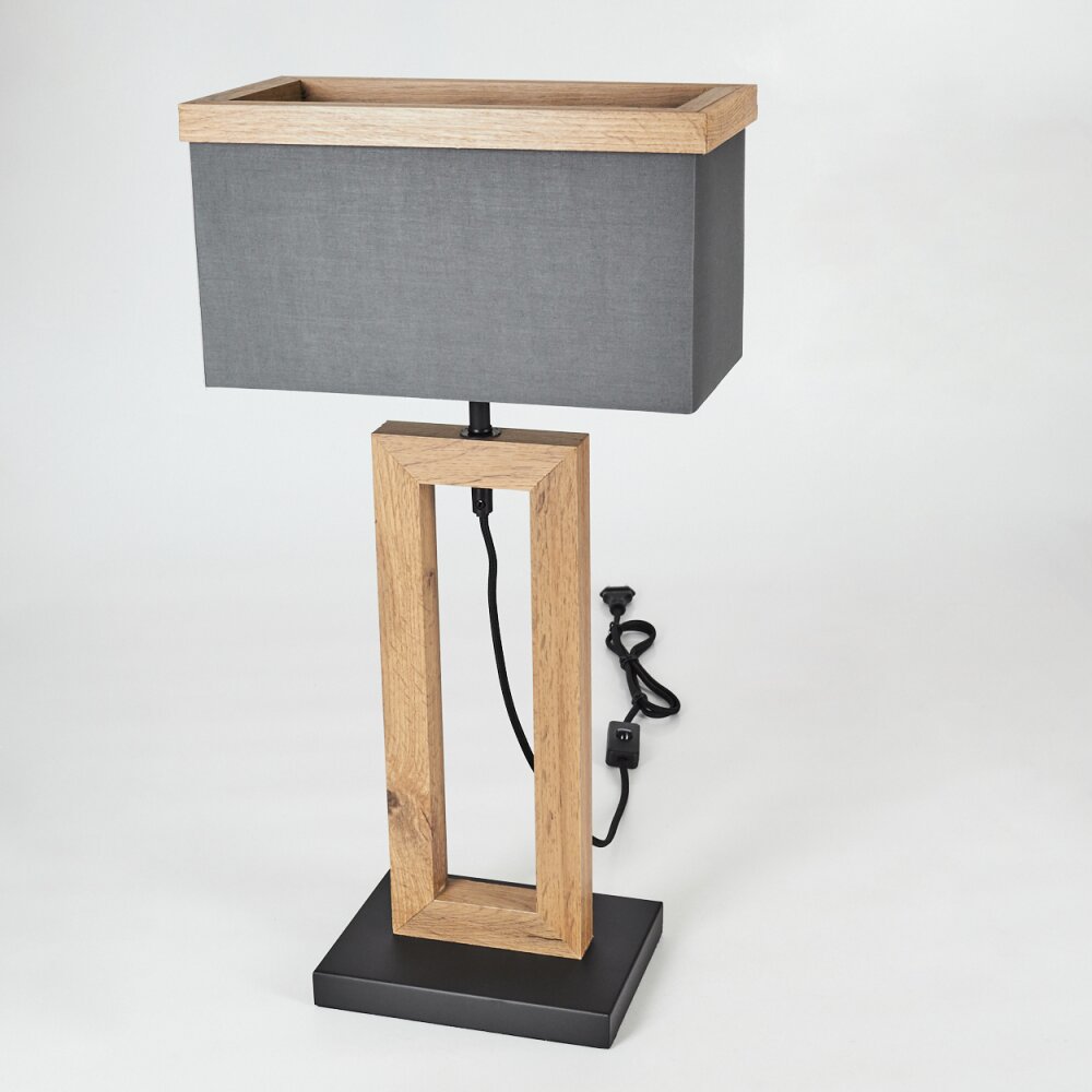 Lure Table lamp brown, Wood like finish, black, 1-light source