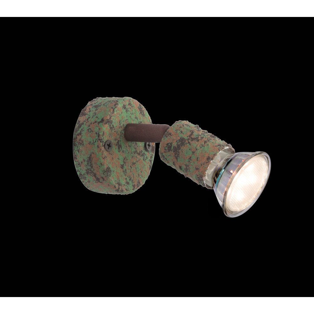 Globo OLANA Spotlight green, rust-coloured, 1-light source