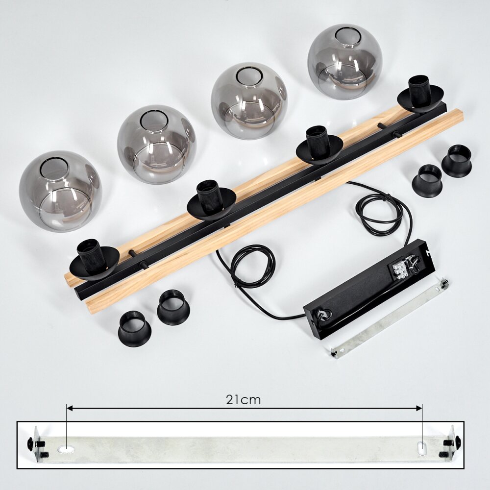 Podre Pendant Light Light wood, black, 4-light sources