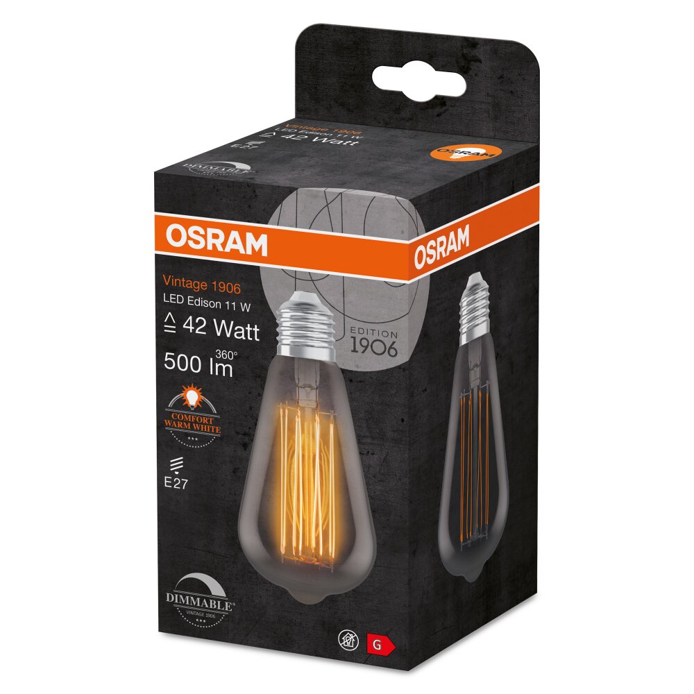 OSRAM Vintage 1906® LED E27 11 Watt 1800 Kelvin 500 Lumen