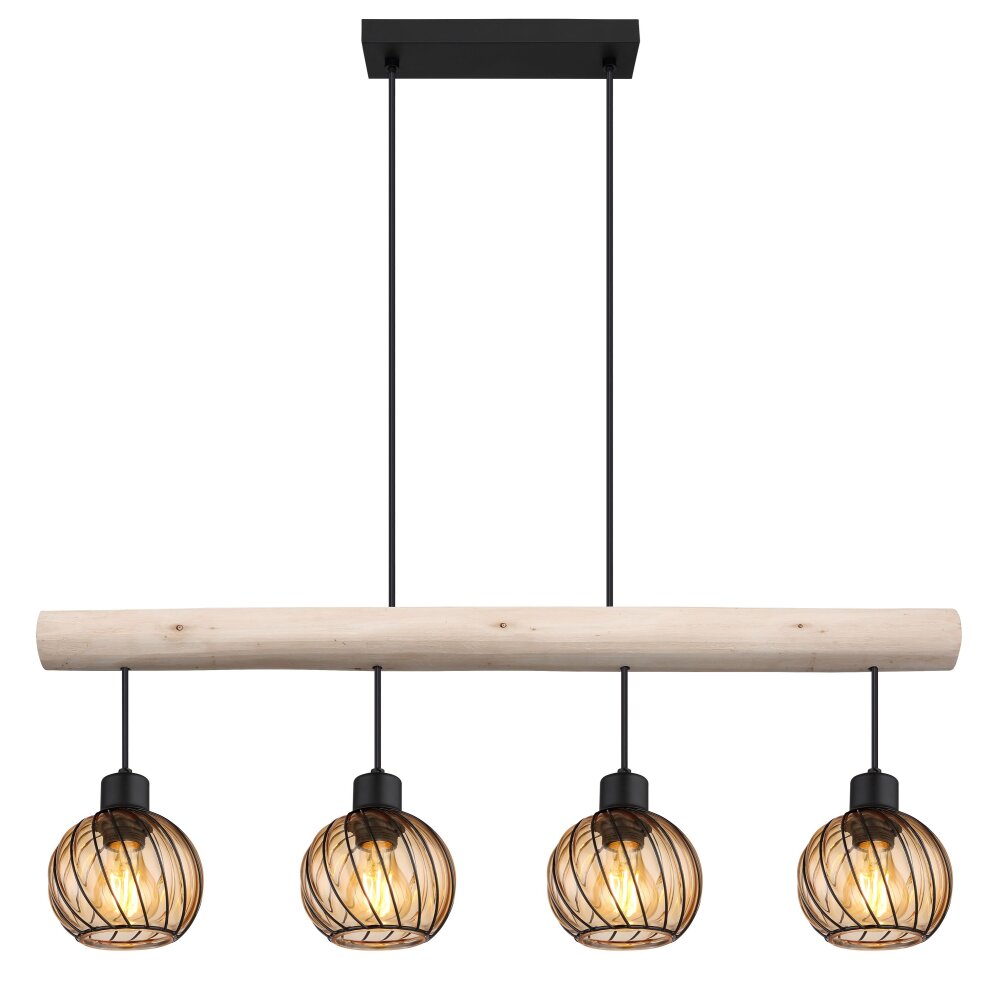 Globo PAULO Pendant Light Ecru, black, 4-light sources