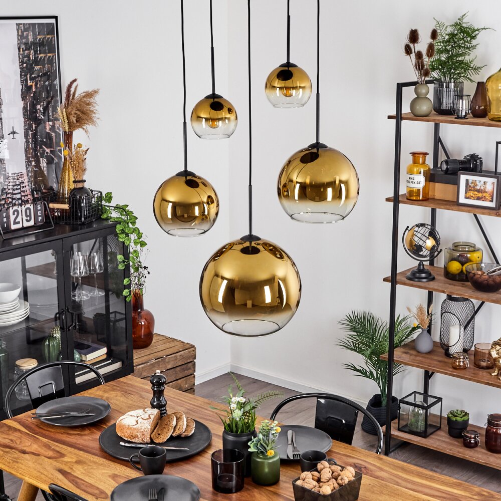 Black pendant light on sale with gold interior