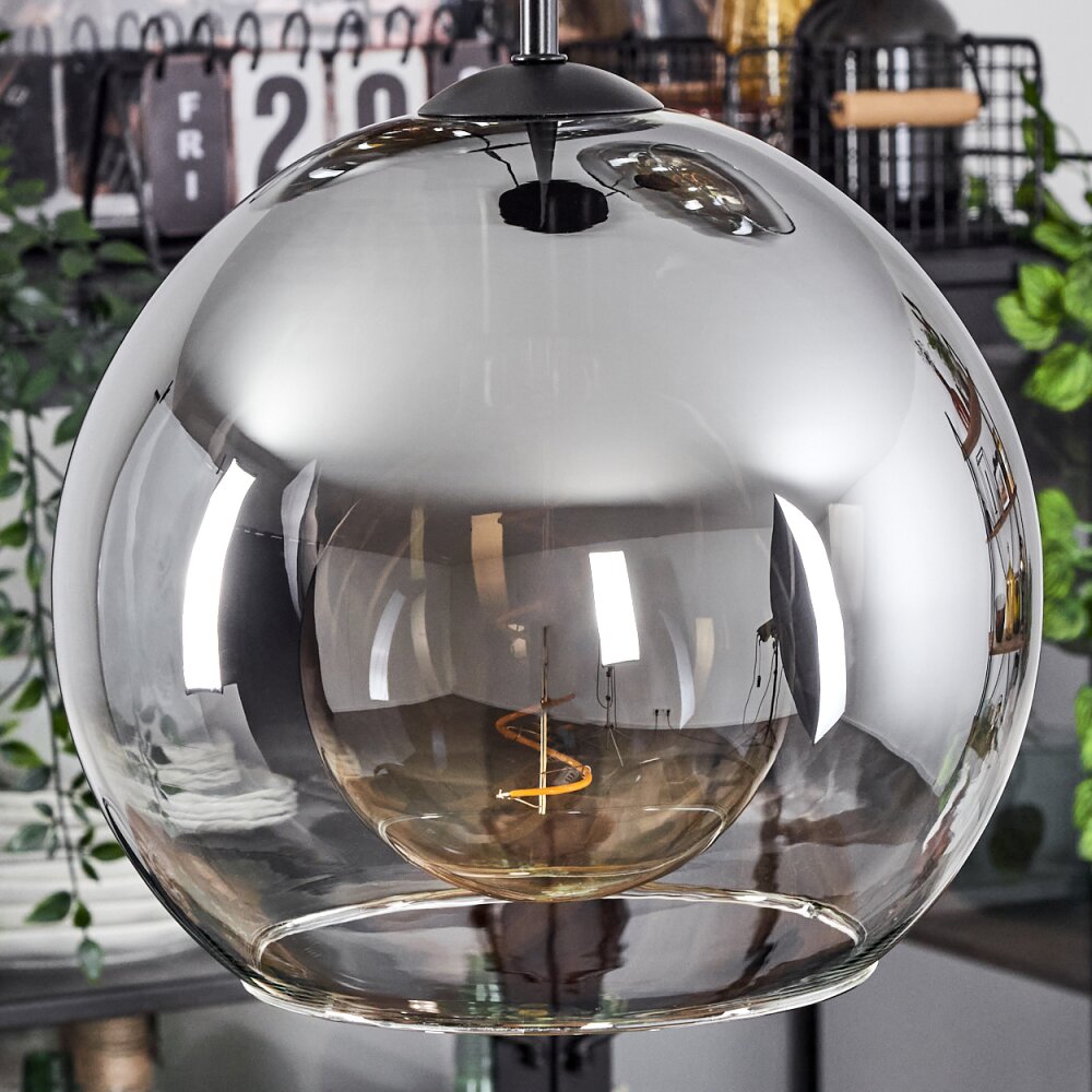 Koyoto  Pendant Light glass 25 cm clear, Smoke-coloured, 3-light sources