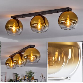 Koyoto  Ceiling Light glass 25 cm gold, clear, 3-light sources