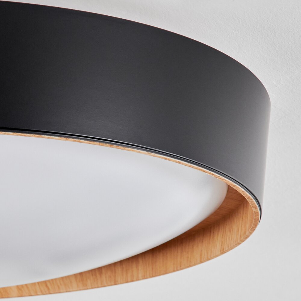 Louea Ceiling Light LED brown, Wood like finish, black, 1-light source