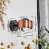 Sapri Wall Light copper, black, 1-light source