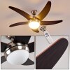 Ceiling Fan Morino brown, matt nickel, 2-light sources, Remote control