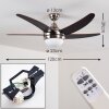 Ceiling Fan Morino brown, matt nickel, 2-light sources, Remote control