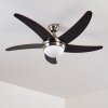 Ceiling Fan Morino brown, matt nickel, 2-light sources, Remote control