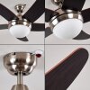 Ceiling Fan Morino brown, matt nickel, 2-light sources, Remote control