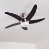 Ceiling Fan Morino brown, matt nickel, 2-light sources, Remote control