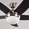 Ceiling Fan Morino brown, matt nickel, 2-light sources, Remote control