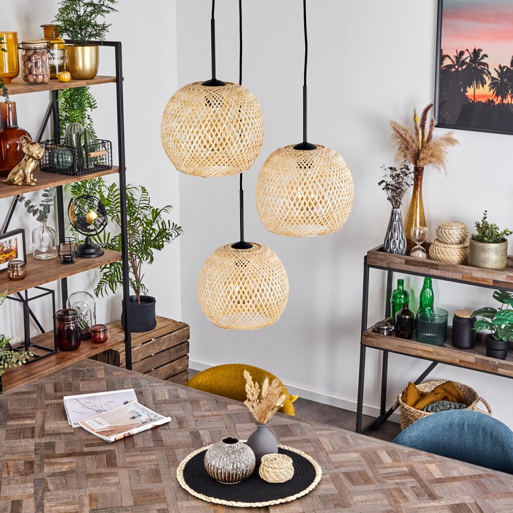 Bauro Pendant Light Ecru, 3-light sources