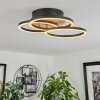 Xena Ceiling Light LED Wood like finish, black, 1-light source, Remote control