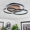 Xena Ceiling Light LED Wood like finish, black, 1-light source, Remote control