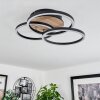 Xena Ceiling Light LED Wood like finish, black, 1-light source, Remote control