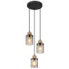 Globo REID Pendant Light black, 3-light sources