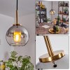 Koyoto Pendant Light glass 15 cm gold, black, 1-light source