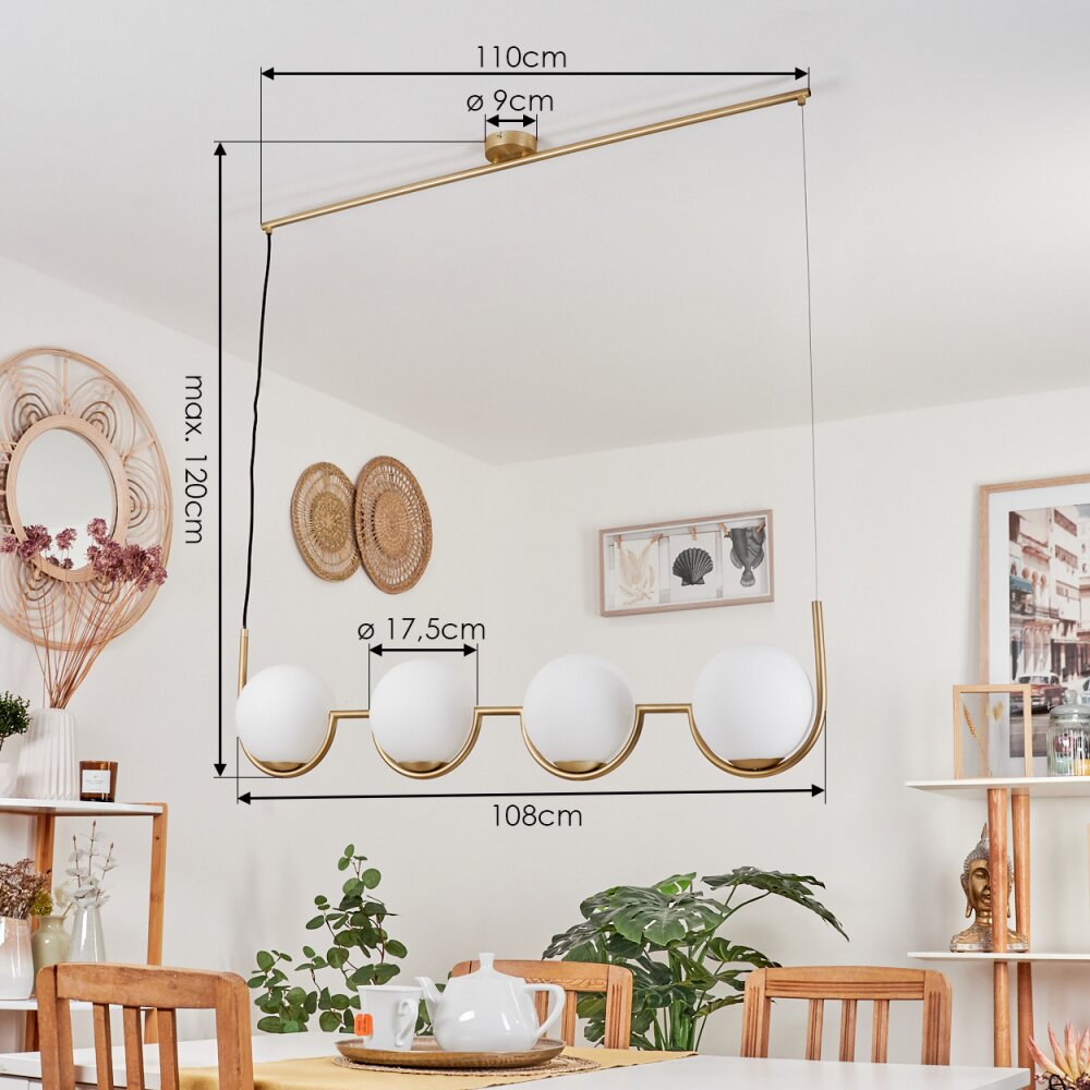 Lisca Pendant Light gold, 4-light sources