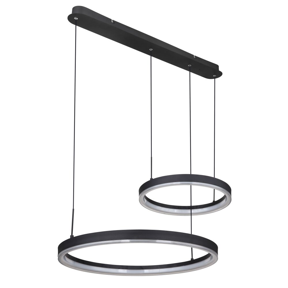 Globo AUGUSTO Pendant Light LED gold, black, 2-light sources, Remote control, Colour changer