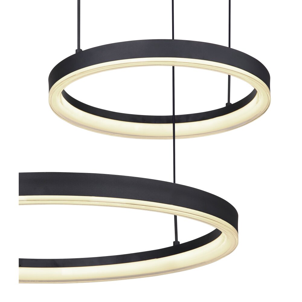 Globo AUGUSTO Pendant Light LED gold, black, 2-light sources, Remote control, Colour changer