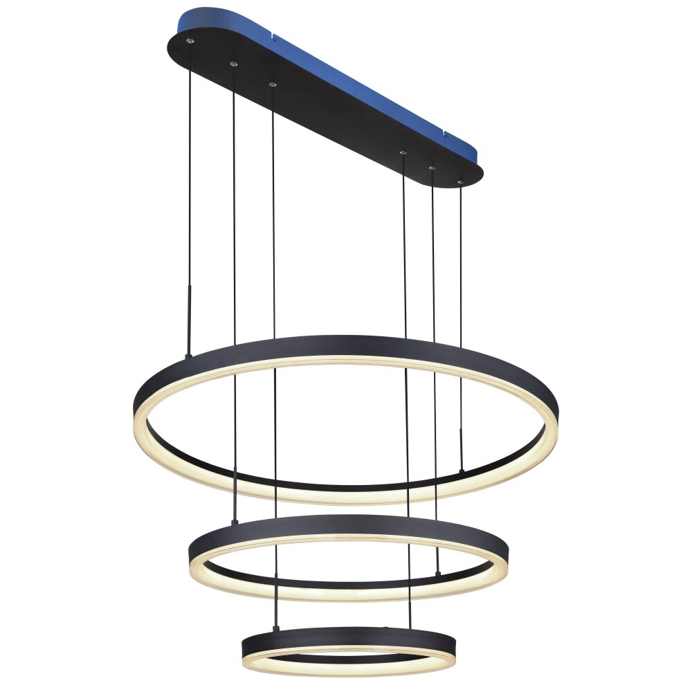 Globo AUGUSTO Pendant Light LED gold, black, 2-light sources, Remote control, Colour changer