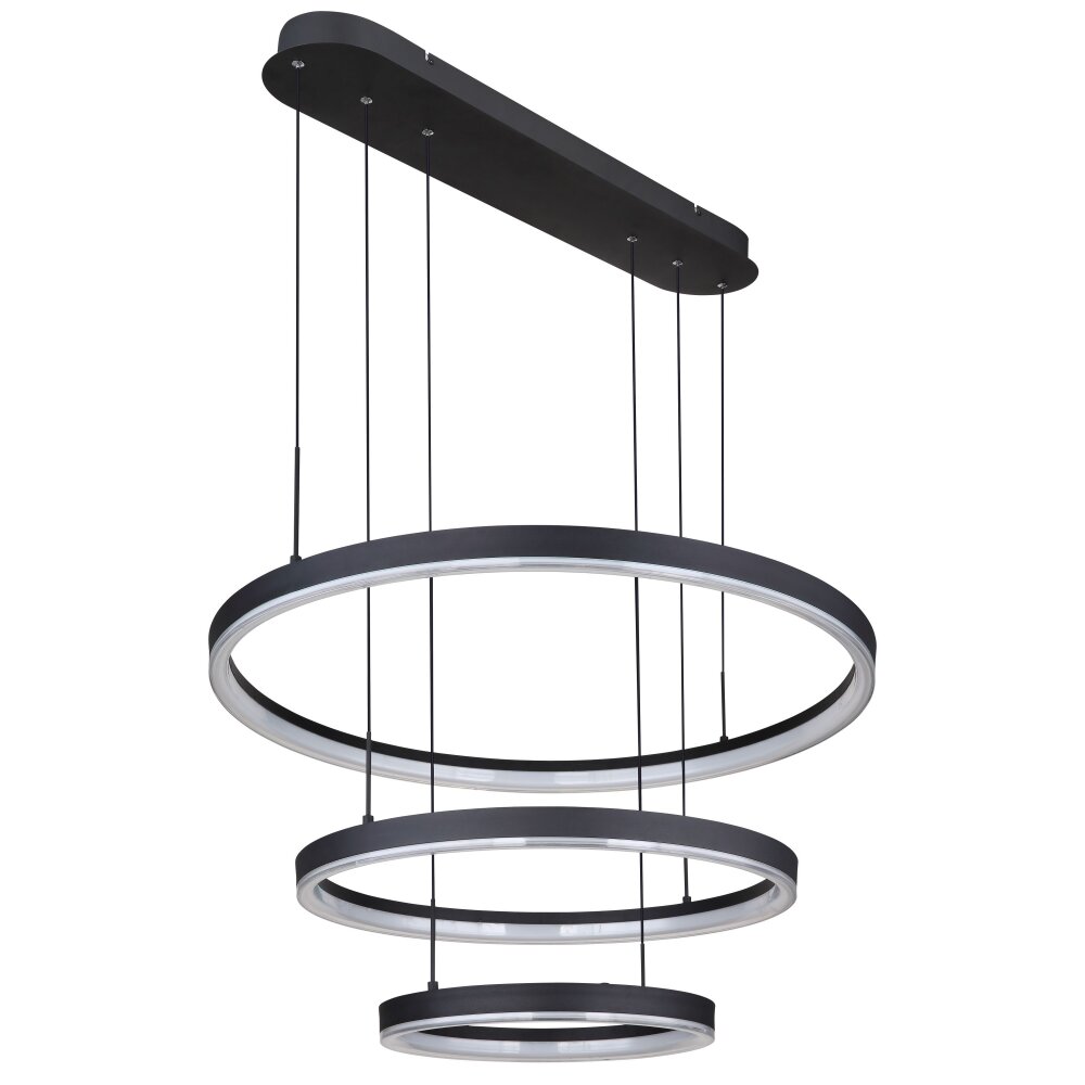 Globo AUGUSTO Pendant Light LED gold, black, 2-light sources, Remote control, Colour changer