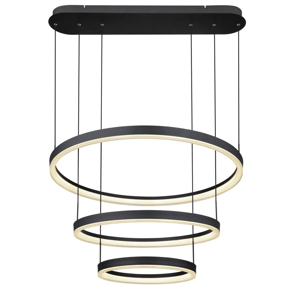 Globo AUGUSTO Pendant Light LED gold, black, 2-light sources, Remote control, Colour changer