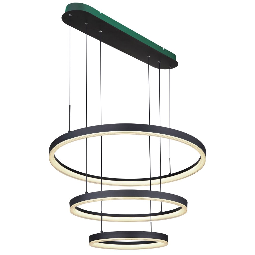 Globo AUGUSTO Pendant Light LED gold, black, 2-light sources, Remote control, Colour changer