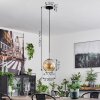 Koyoto Pendant Light glass 20 cm black, silver, 1-light source