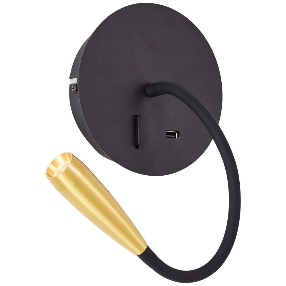 Brilliant Jutta Wall Light LED black, 1-light source