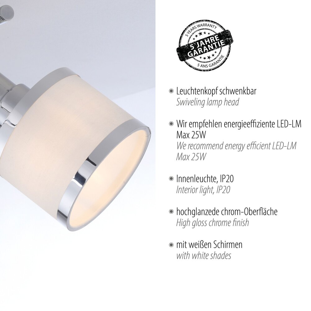 Leuchten-Direkt ACCOR Ceiling Light silver, 2-light sources
