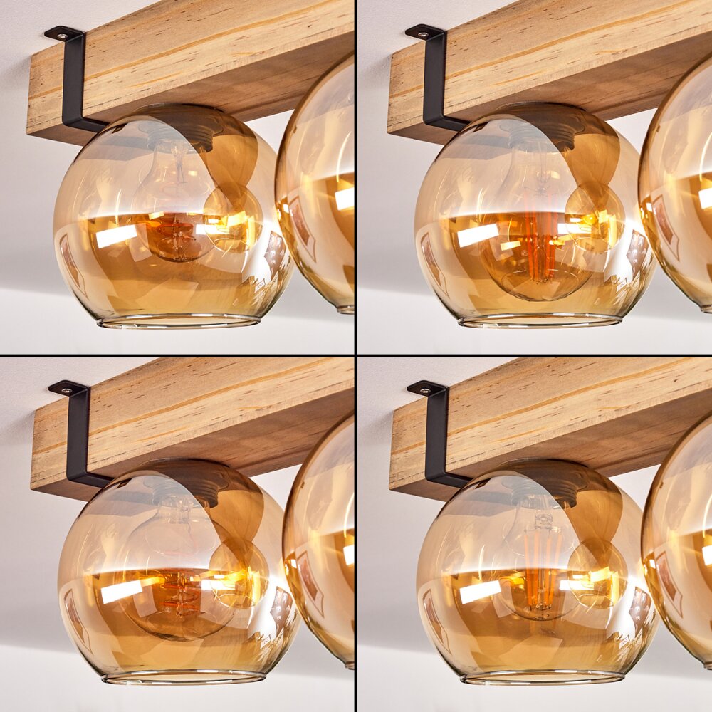 Montgomery Ceiling Light glass 15cm black, 3-light sources