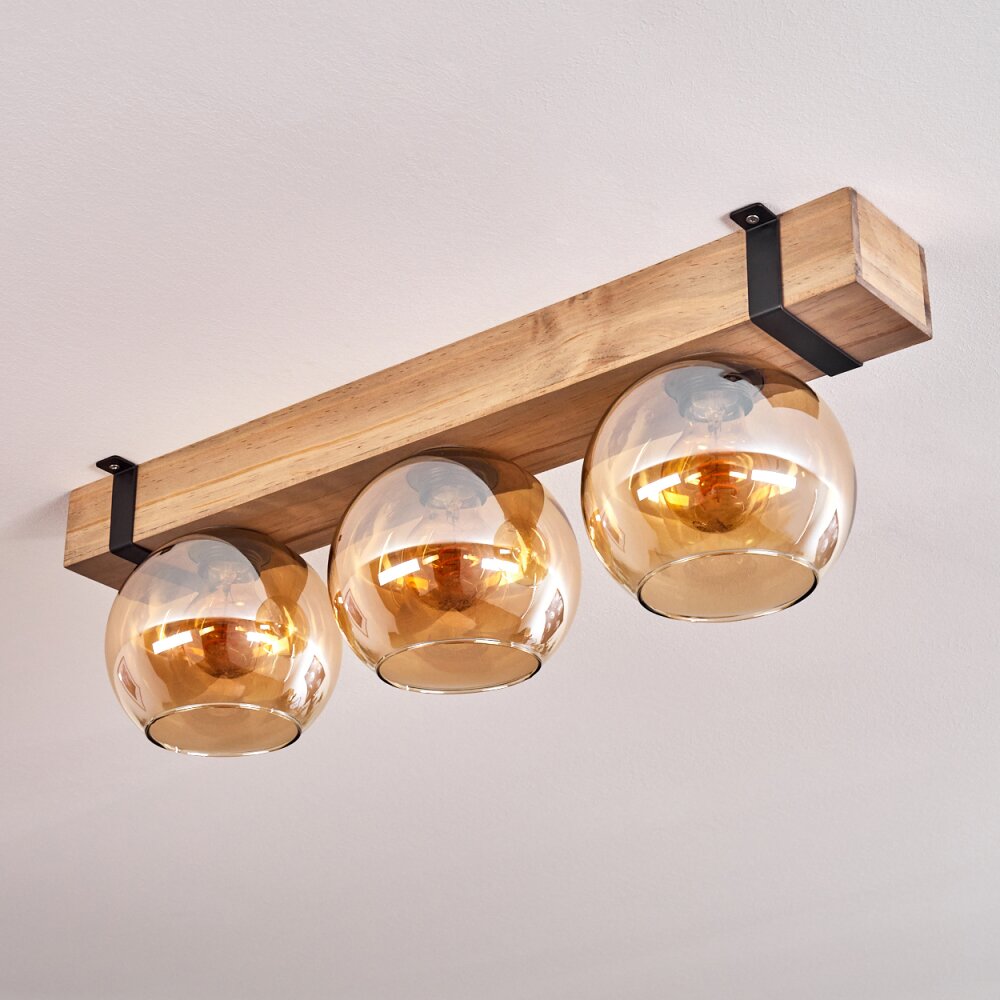 Montgomery Ceiling Light glass 15cm black, 3-light sources