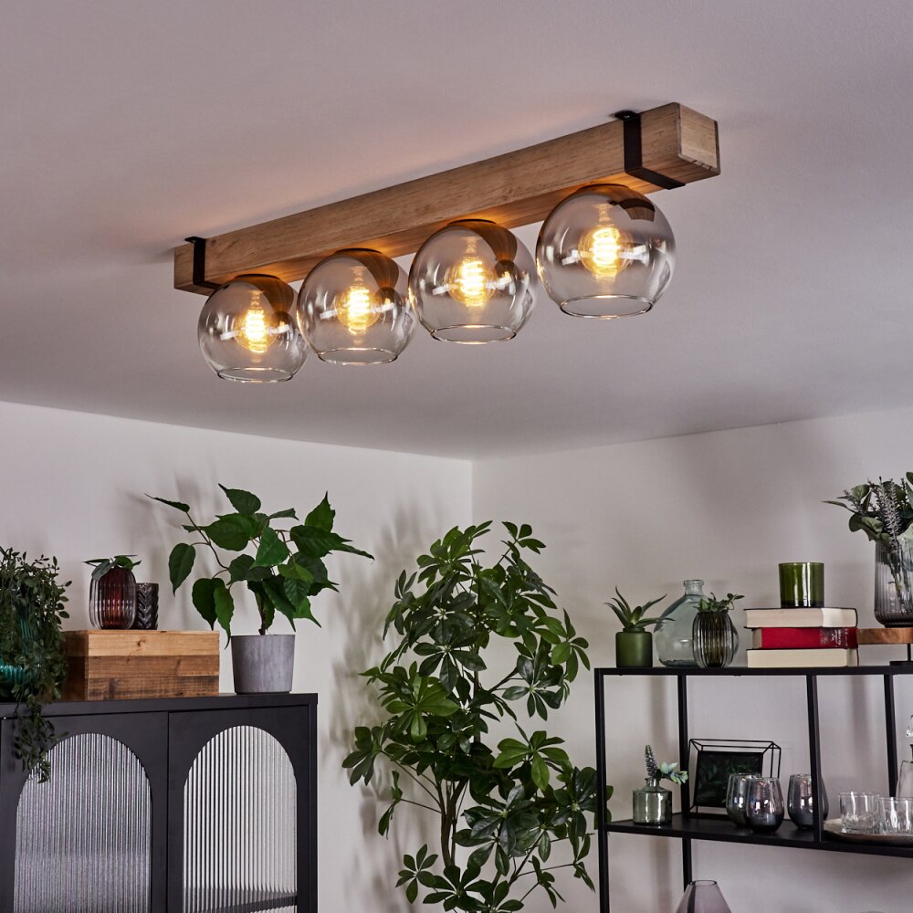 Montgomery Ceiling Light glass 15cm Ecru, black, 4-light sources