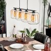 LAUDEN Pendant Light - glass Amber, clear, 4-light sources