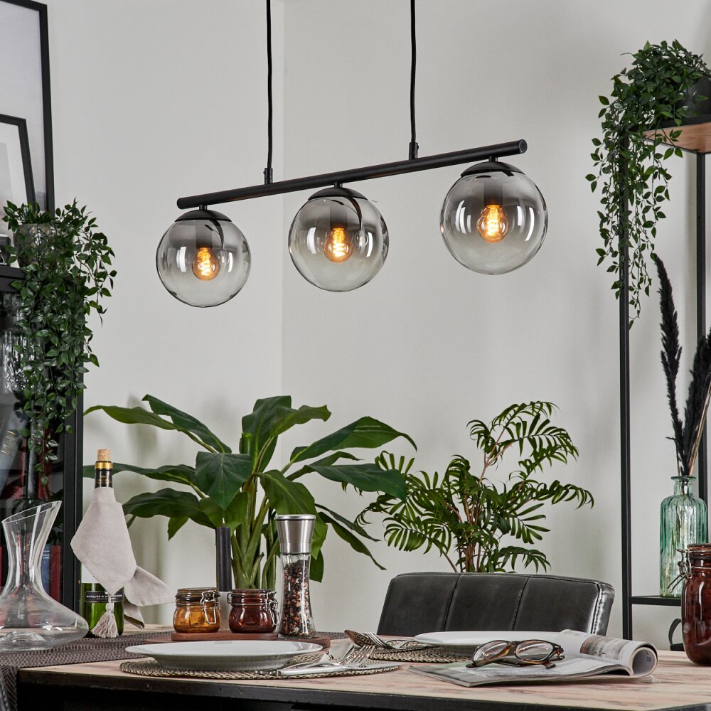 GASTOR Pendant Light clear, Smoke-coloured, 3-light sources