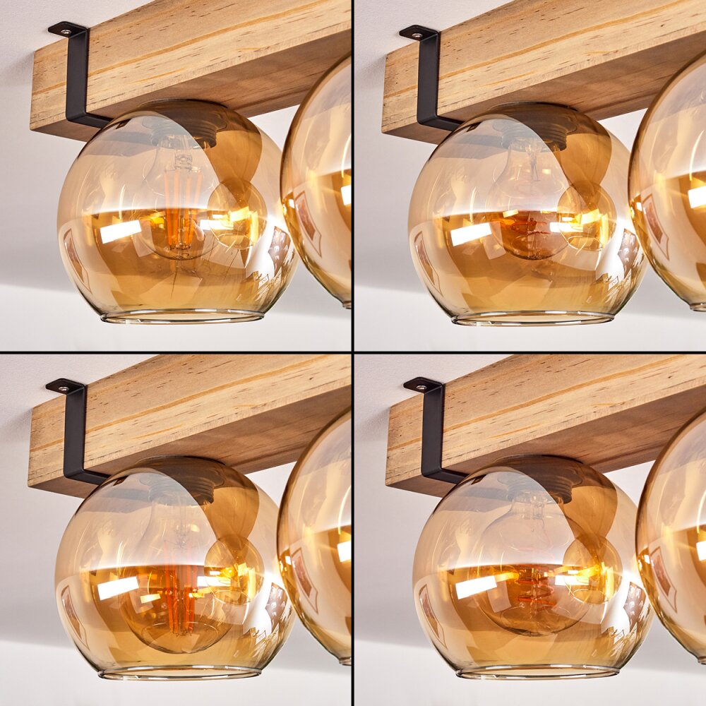 MONTGOMERY Ceiling Light - glass Ecru, black, 5-light sources