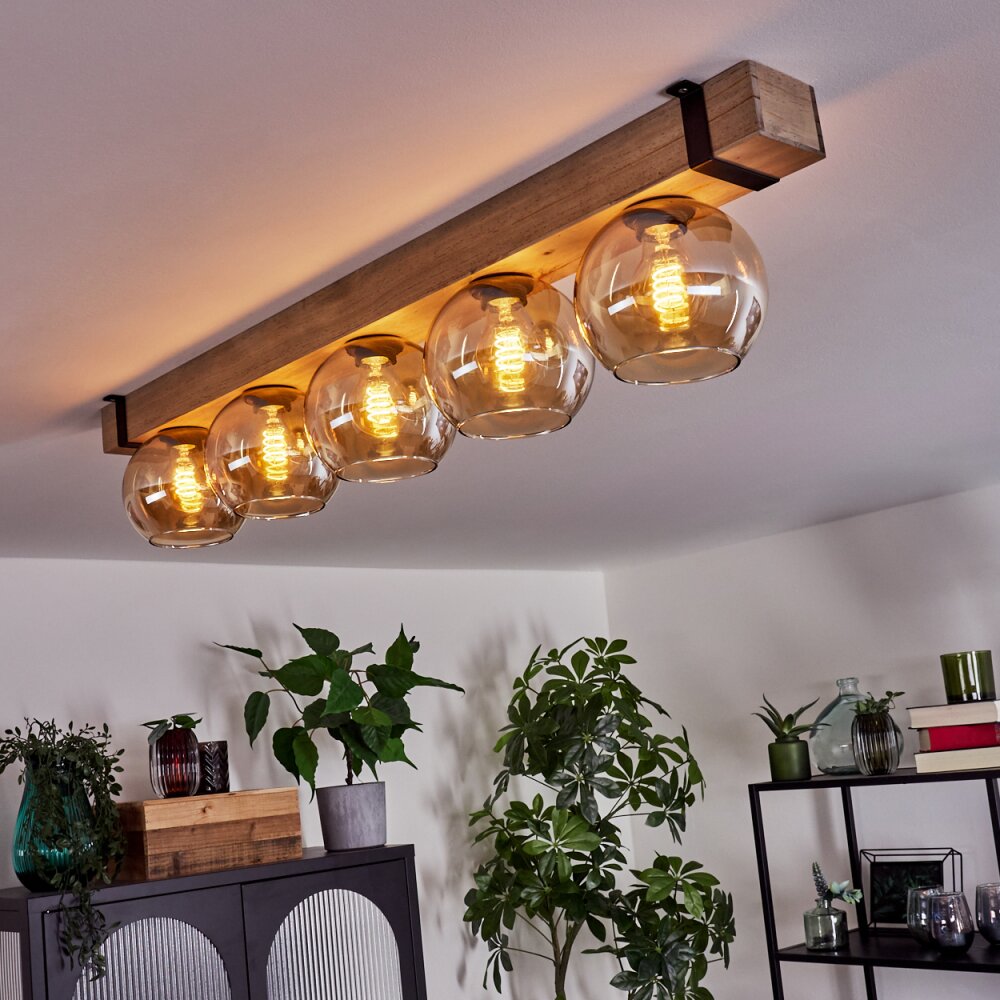 MONTGOMERY Ceiling Light - glass Ecru, black, 5-light sources