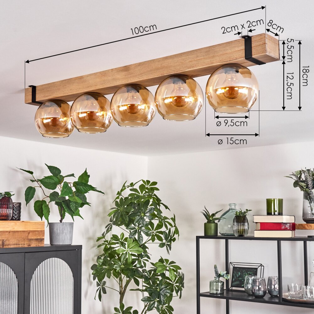 MONTGOMERY Ceiling Light - glass Ecru, black, 5-light sources