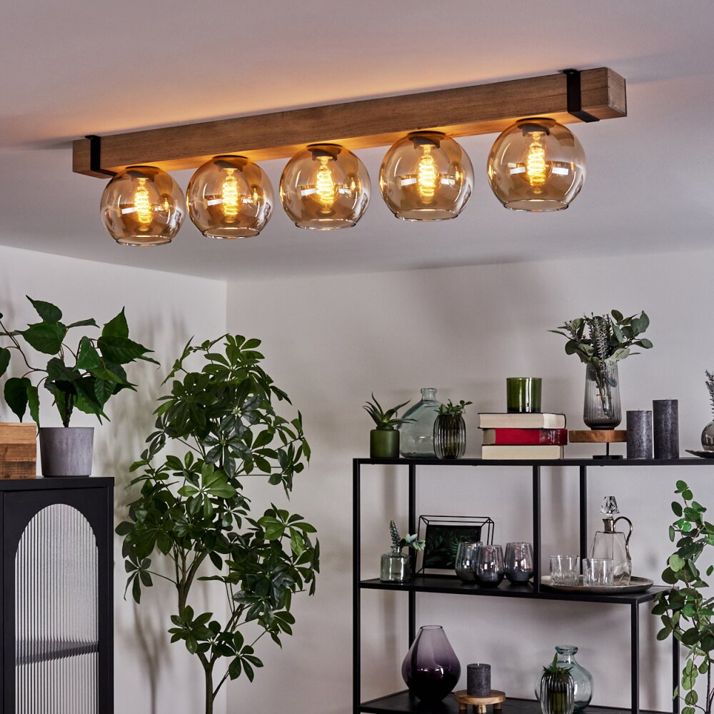 MONTGOMERY Ceiling Light - glass Ecru, black, 5-light sources