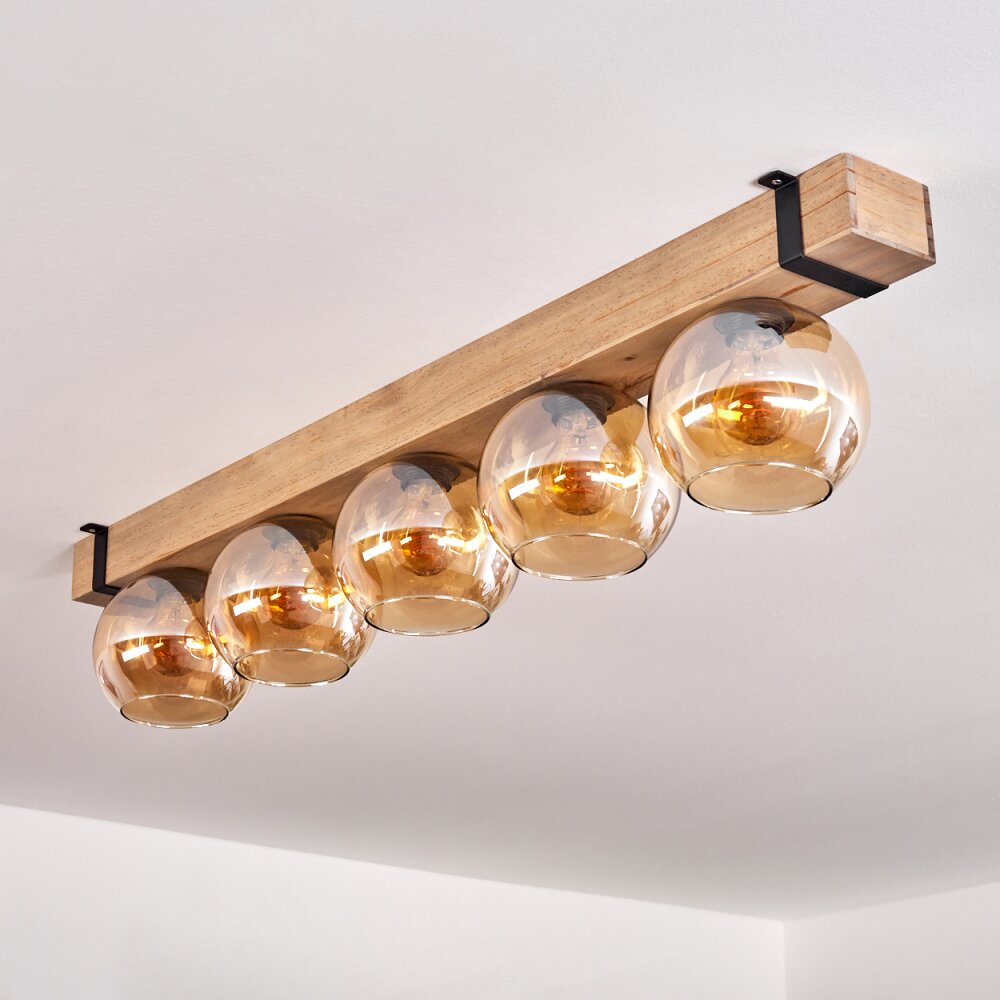 MONTGOMERY Ceiling Light - glass Ecru, black, 5-light sources