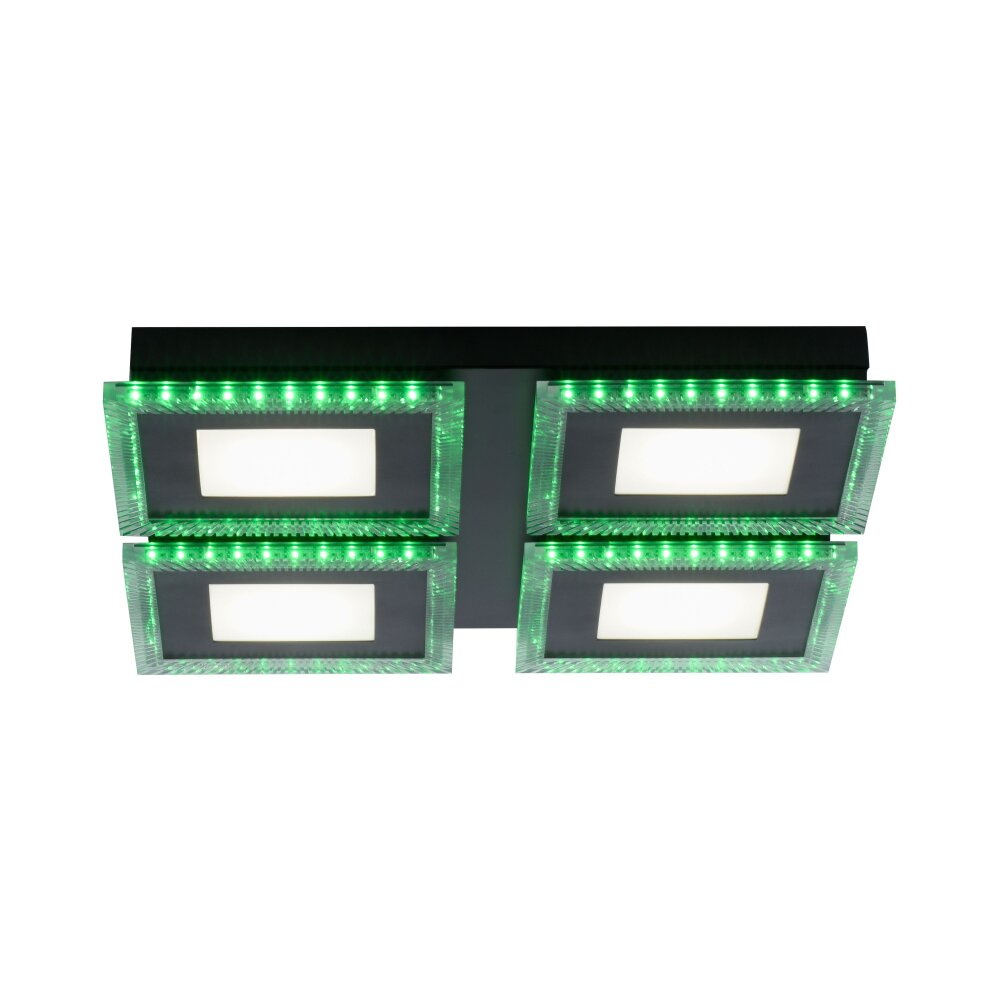 Leuchten-Direkt ACRI Ceiling Light LED black, 2-light sources, Remote control