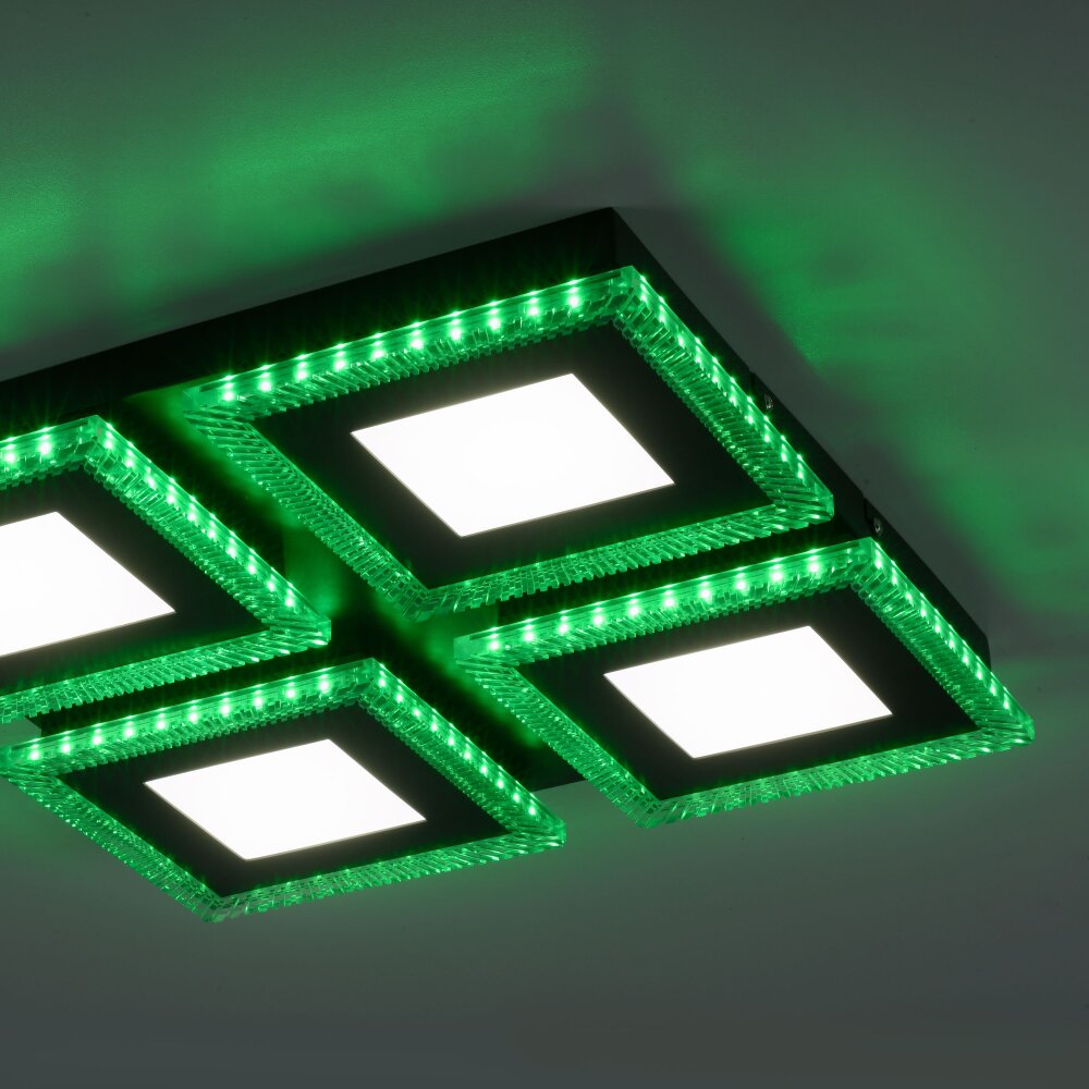 Leuchten-Direkt ACRI Ceiling Light LED black, 2-light sources, Remote control