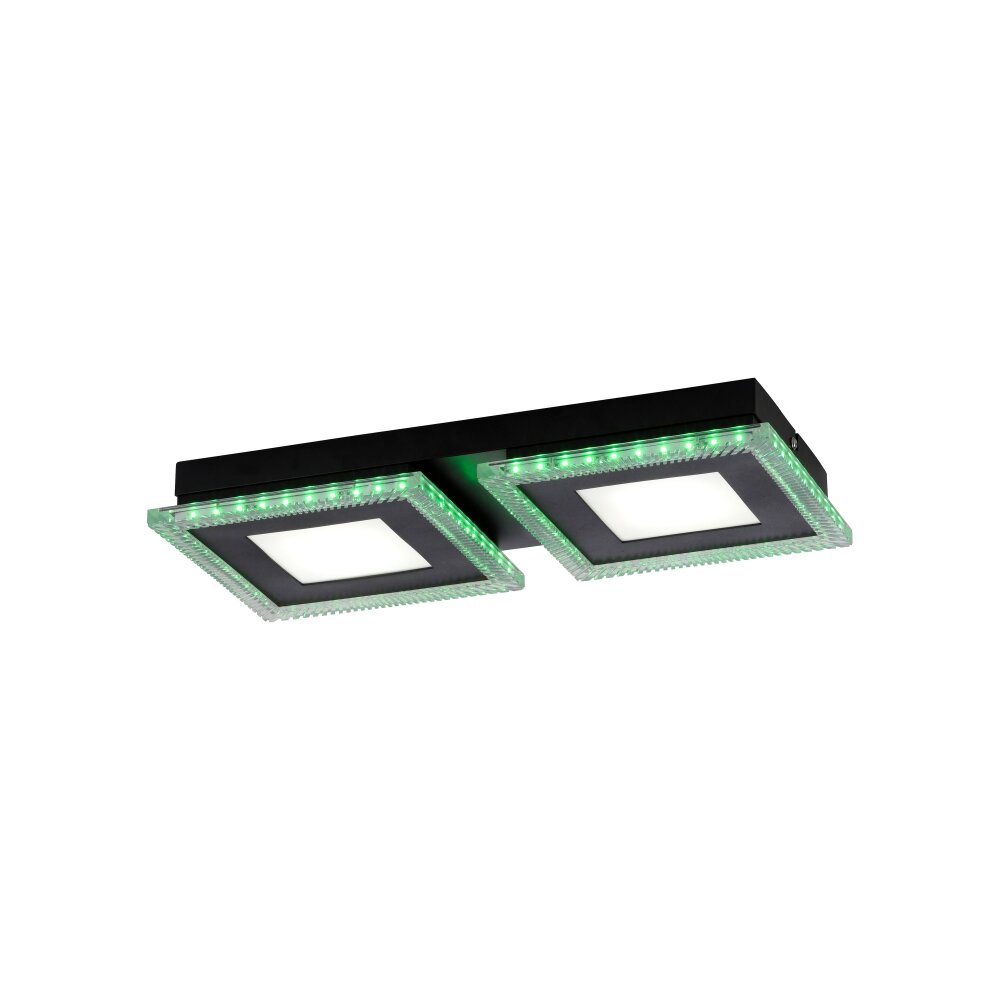 Leuchten-Direkt ACRI Ceiling Light LED black, 2-light sources, Remote control