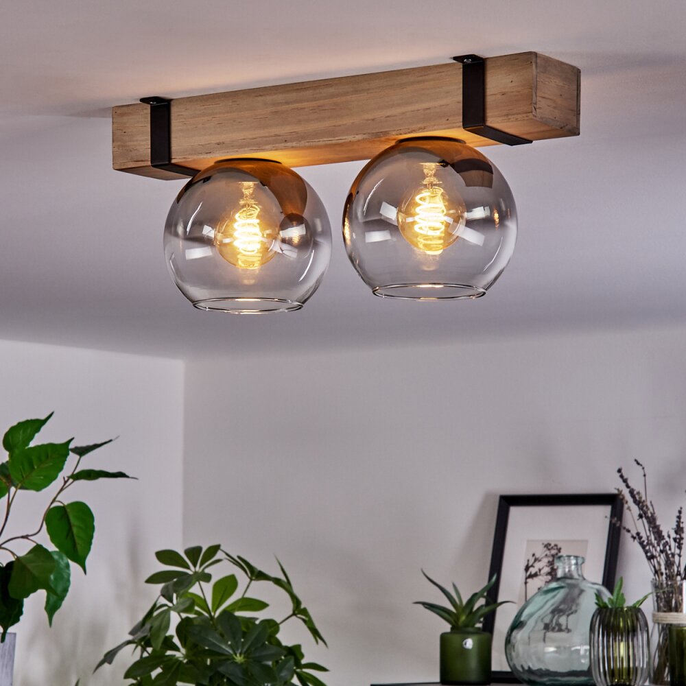 MONTGOMERY Ceiling Light - glass Ecru, black, 2-light sources