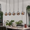 GASTOR Pendant Light - glass chrome, Smoke-coloured, 5-light sources